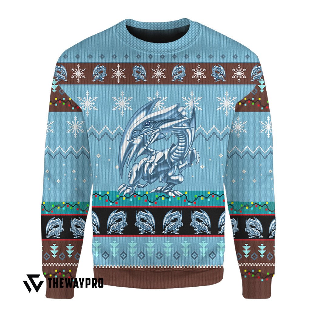 BEST Blue Eyes White Dragon Yu Gi Oh Christmas Sweater 10