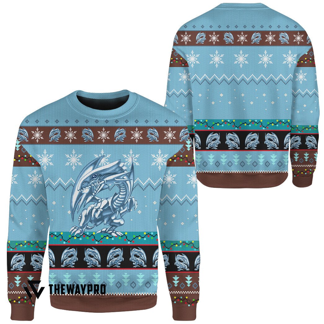 BEST Blue Eyes White Dragon Yu Gi Oh Christmas Sweater 6