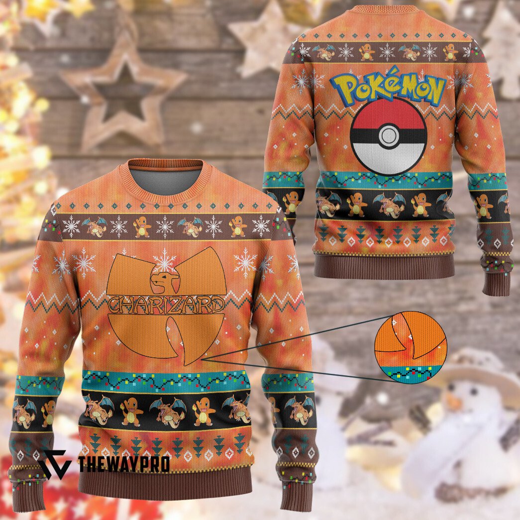 NEW Wutang Charizard Pokemon Christmas Sweater 16