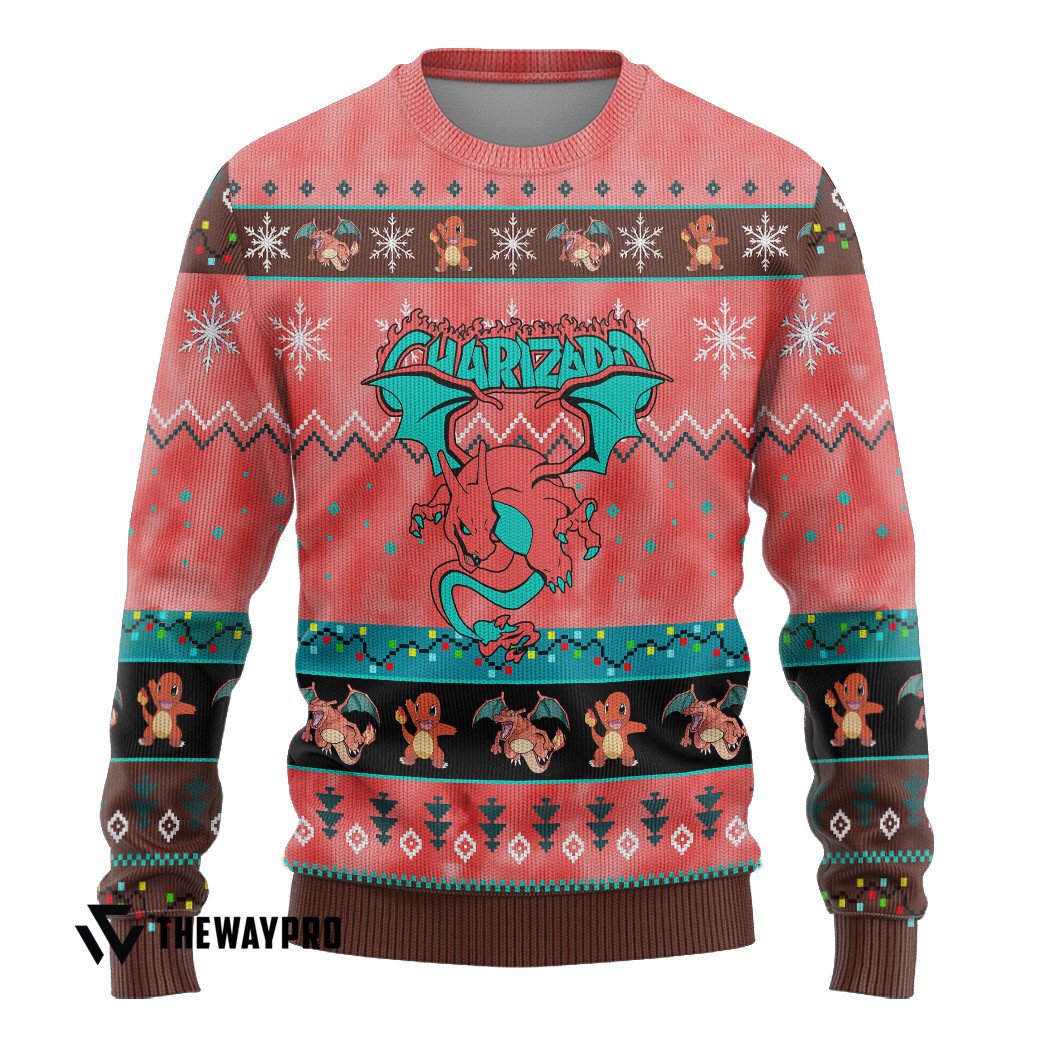 NEW Charizard Pokemon Christmas Sweater 3