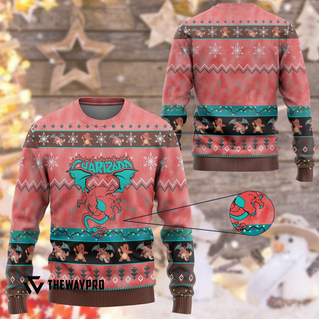 NEW Charizard Pokemon Christmas Sweater 14