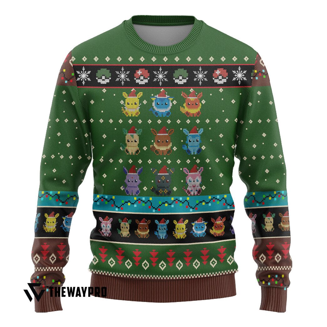 BEST Eevee Evolution Pokemon Christmas Sweater 20
