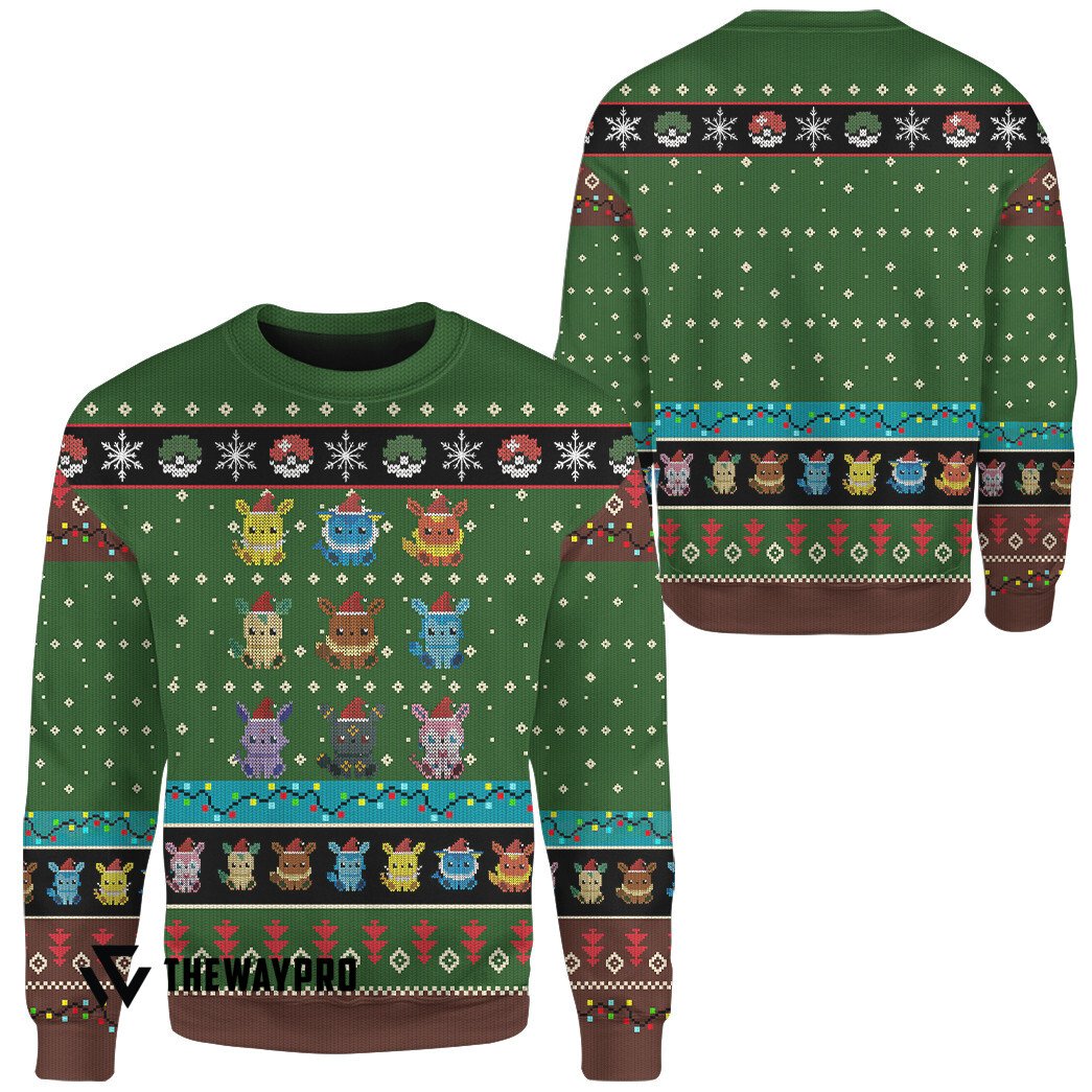 BEST Eevee Evolution Pokemon Christmas Sweater 6