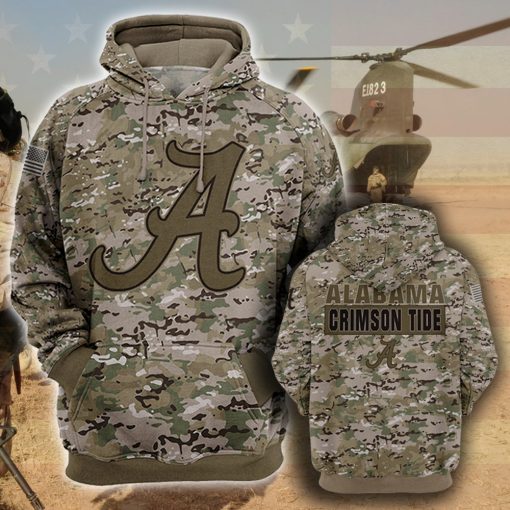 Alabama Crimson Tide camo camouflage style veterans hoodie