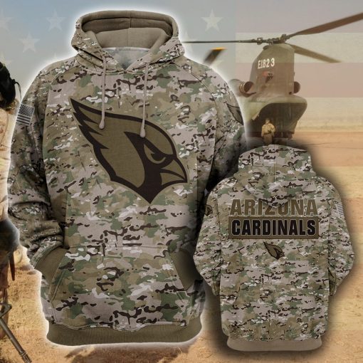 Arizona cardinals camo camouflage style veterans hoodie