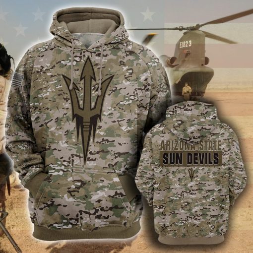 Arizona state sun devils camo camouflage style veterans hoodie