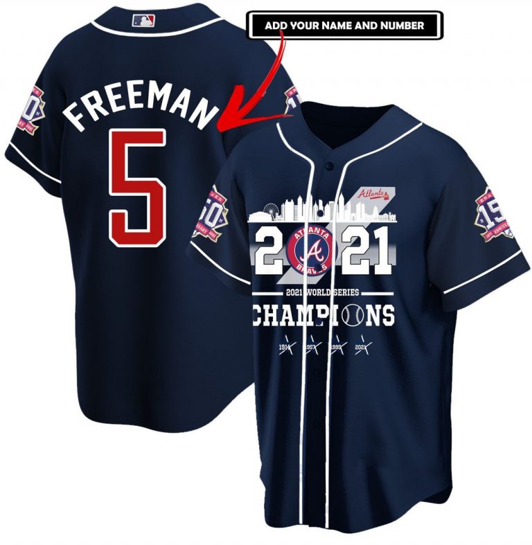 HOT Atlanta Braves 2021 Champions Personalized Custom Baseball Jersey Shirt 6