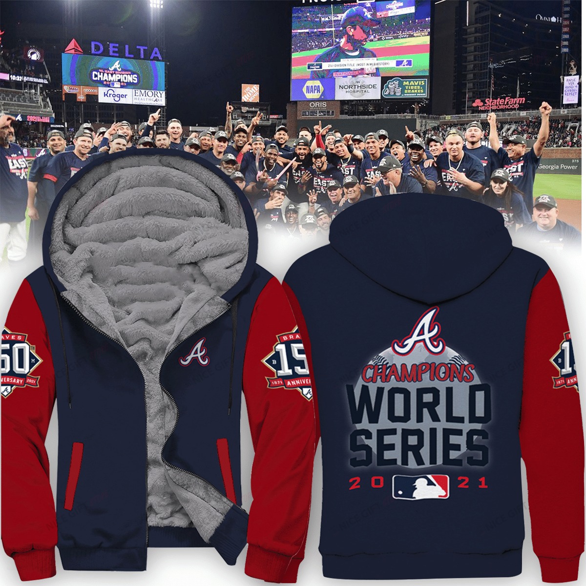 HOT Atlanta Braves Champions World Series 2021 fleece hoodie 7