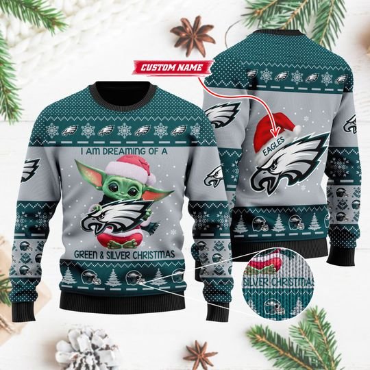 Baby Yoda Philadelphia Eagles Ugly Christmas Sweater