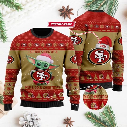 Baby Yoda San Francisco 49ers Ugly Christmas Sweater