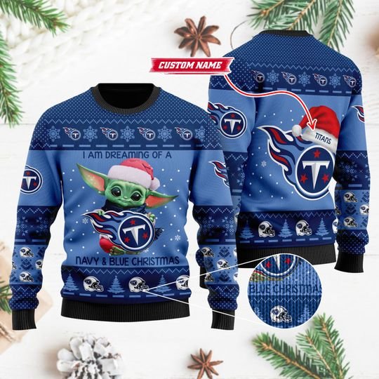 Baby Yoda Tennessee Titans Ugly Christmas Sweater