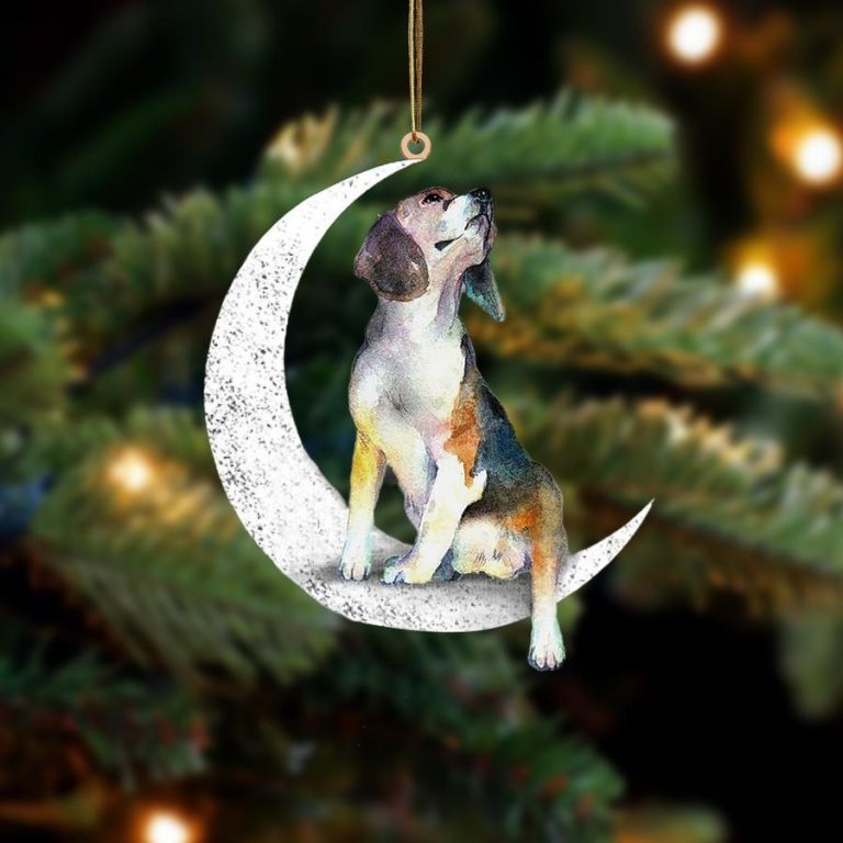 HOT Beagle Sit On The Moon ornament 8