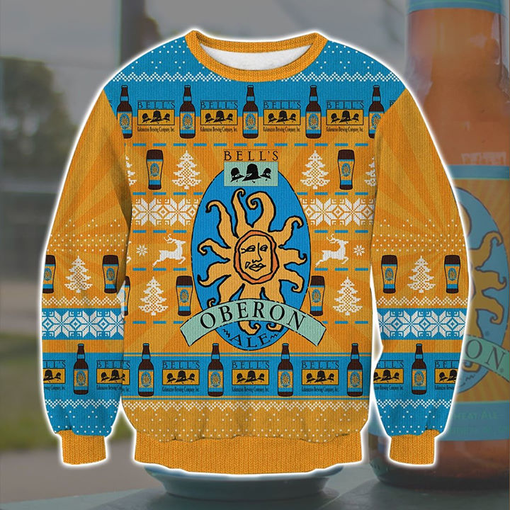 BEST Bells Oberon Ale Deer Christmas Sweater 5
