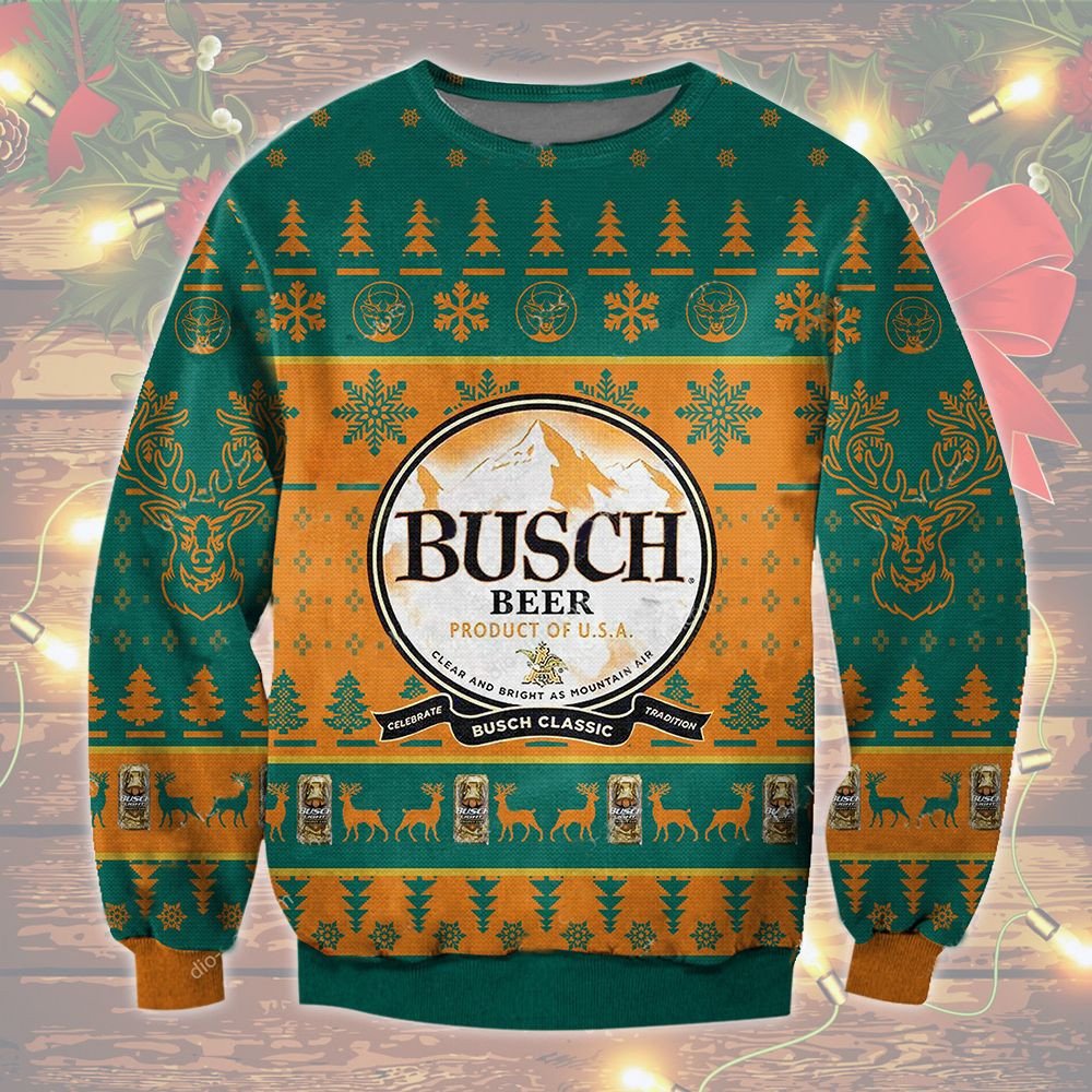 LIMITED Busch Beer Product of USA Christmas sweater 1