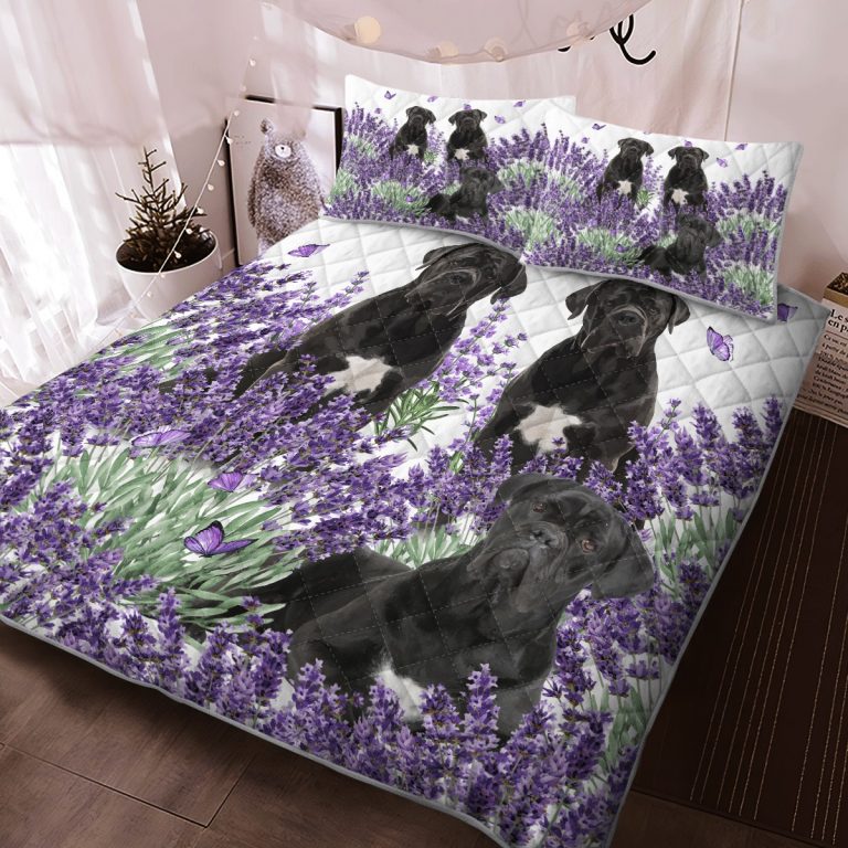 HOT Cane Corso lavender Quilt bedding set 10
