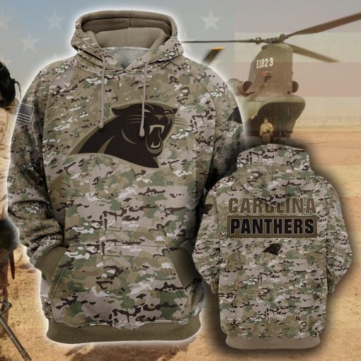 Carolina Panthers Camo Camouflage Style Veterans Hoodie
