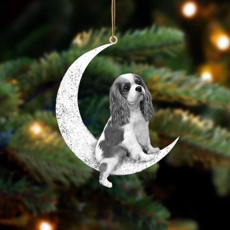 HOT Cavalier King Charles Spaniel Sit On The Moon ornament 8