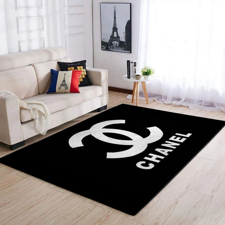 Chanel Black and White carpet rug 6