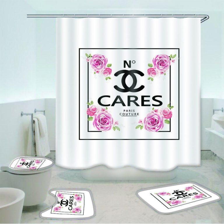 BEST Chanel Flowers No Cares bathroom shower curtain set 6