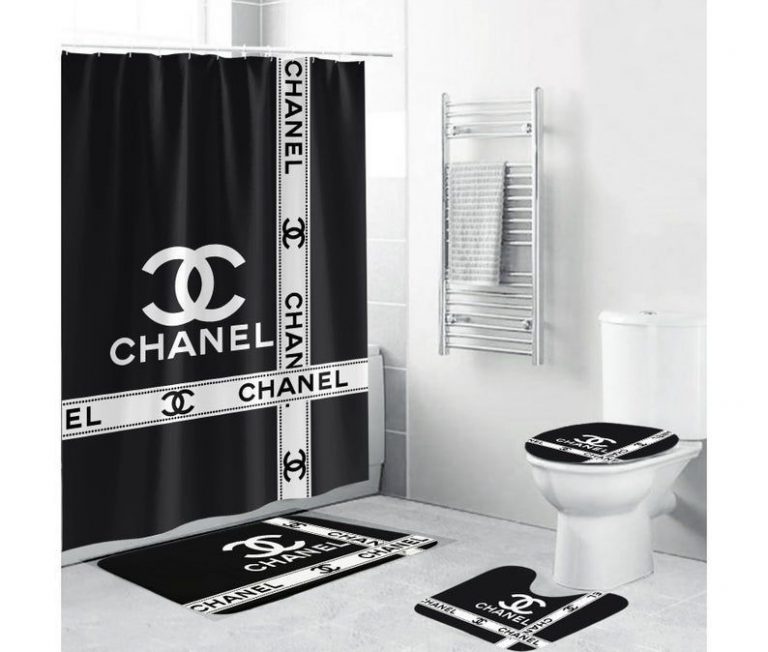 BEST Chanel Luxury bathroom shower curtain set 6
