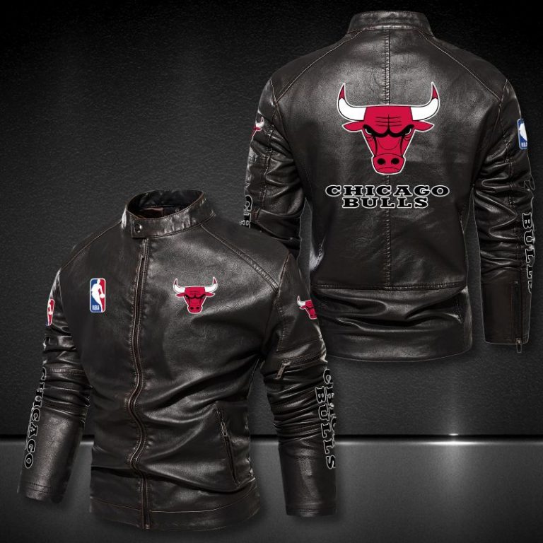 Chicago Bulls motor leather jacket 8