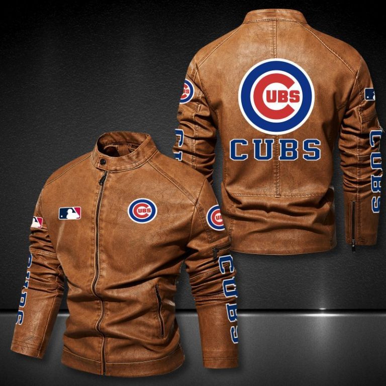 Chicago Cubs motor leather jacket 10