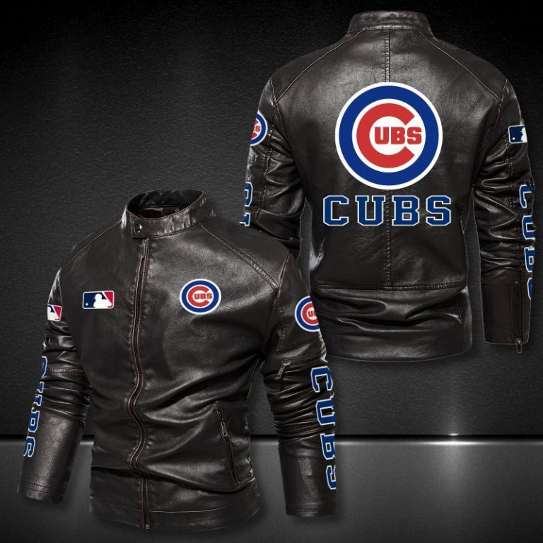 Chicago Cubs motor leather jacket 8