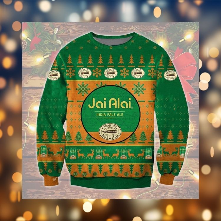 HOT Cigar City Jai Alai Ipa Beer ugly Christmas sweater 3