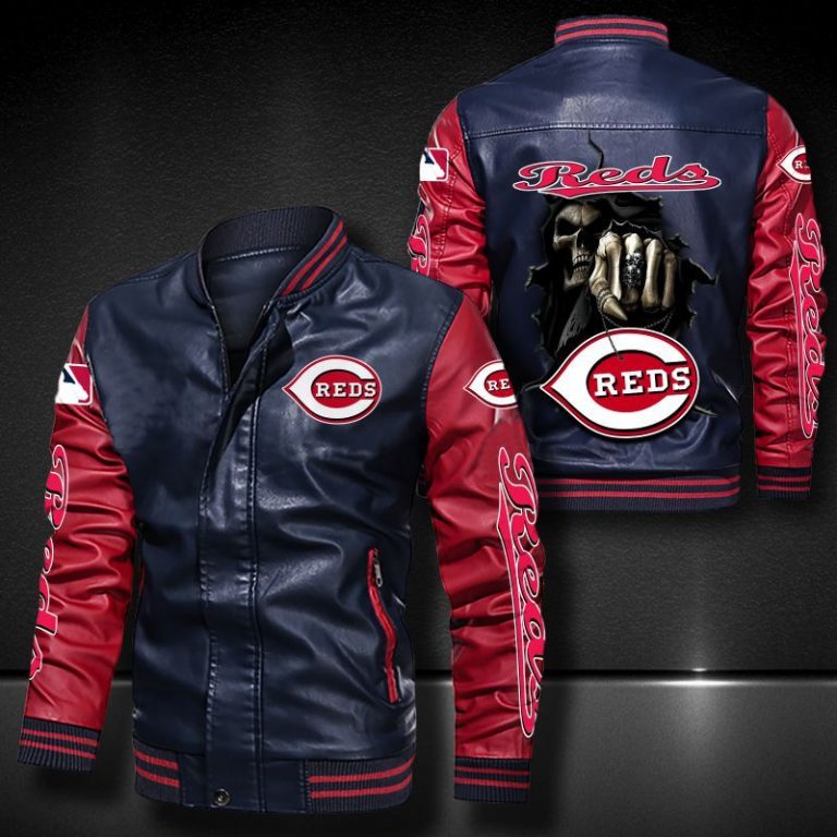Cincinnati Reds Death God bomber leather jacket 10