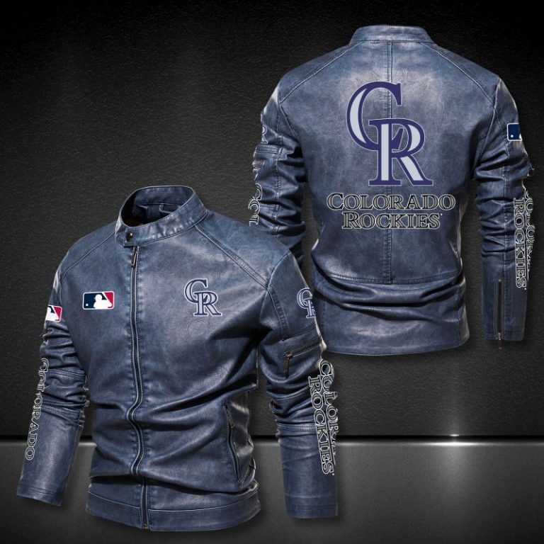 Colorado Rockies motor leather jacket 10