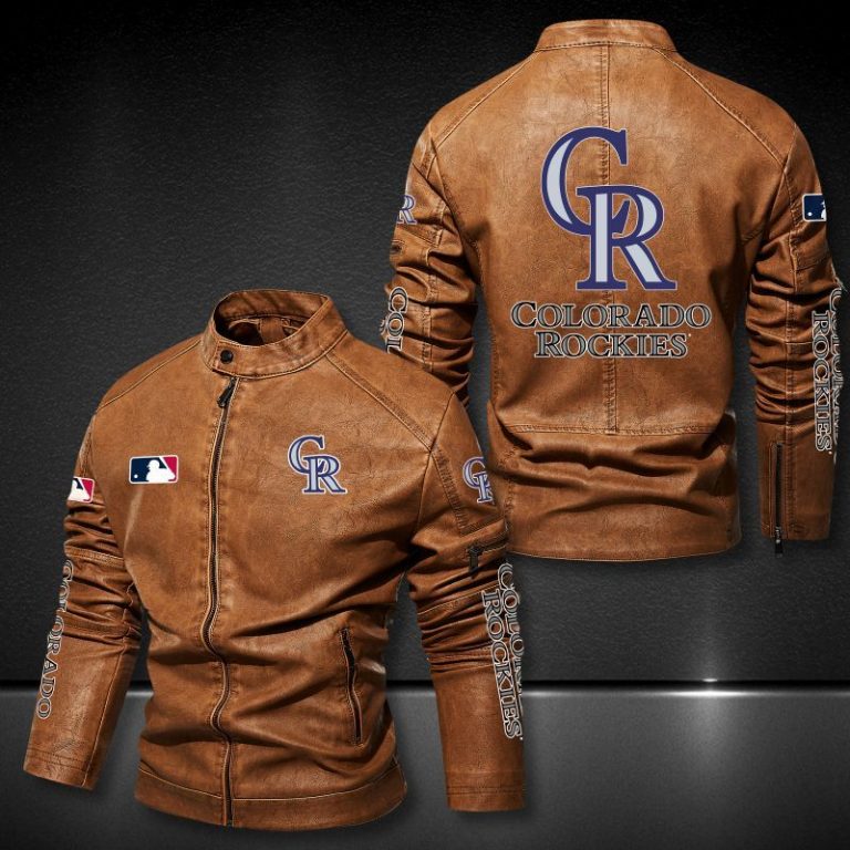 Colorado Rockies motor leather jacket 11