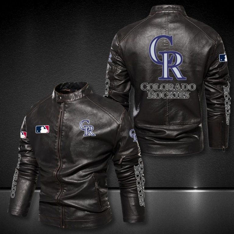 Colorado Rockies motor leather jacket 8