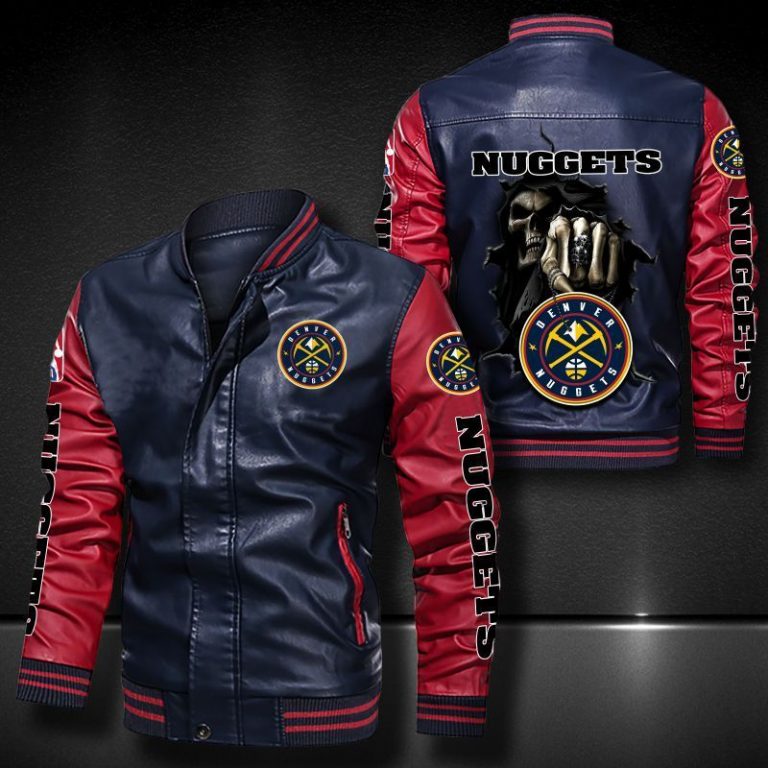 Denver Nuggets bomber leather jacket 10