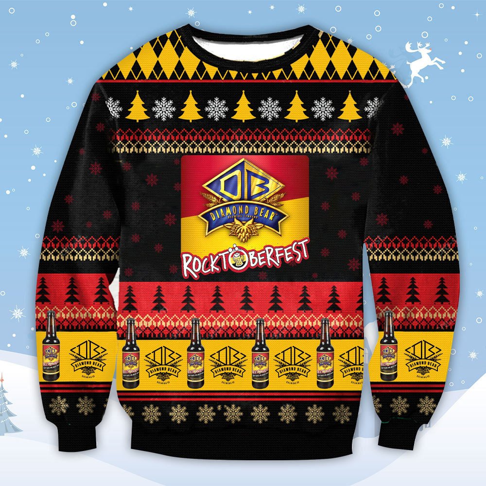 Diamond Bear Rocktoberfest Christmas Sweater 1