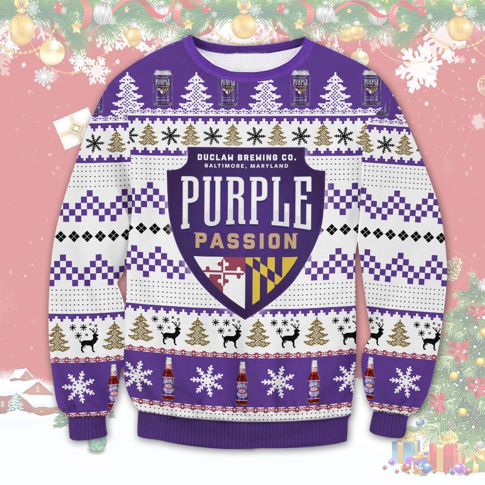 Duclan Brewing Co Purple Passion Christmas Sweater 1