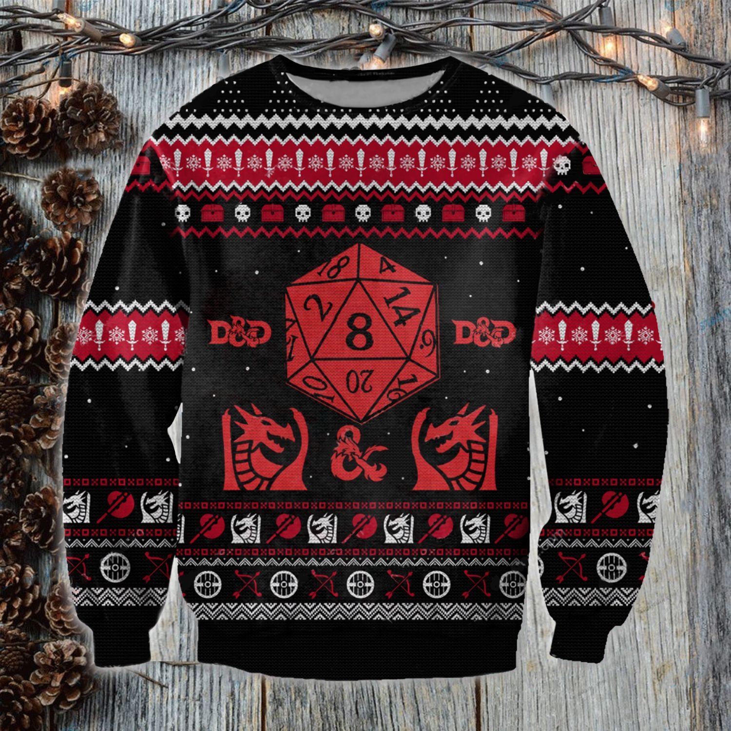 HOT Dungeons Dragons ugly Christmas sweater 1