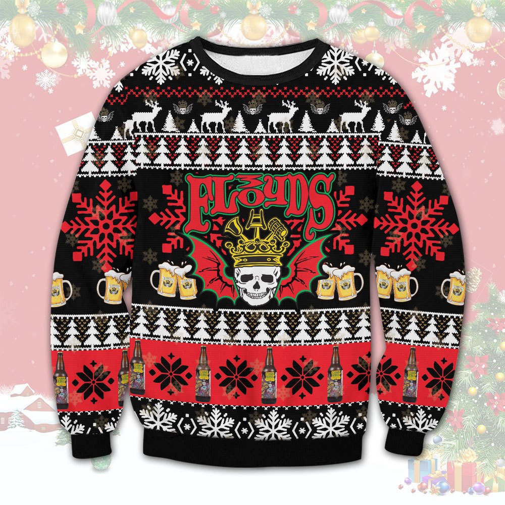 Floyds Brewing Co Skull Christmas Sweater 1