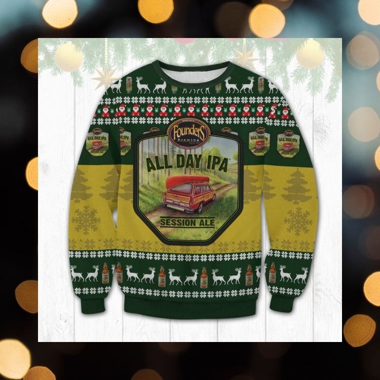 HOT Founders All Day IPA ugly Christmas sweater 3