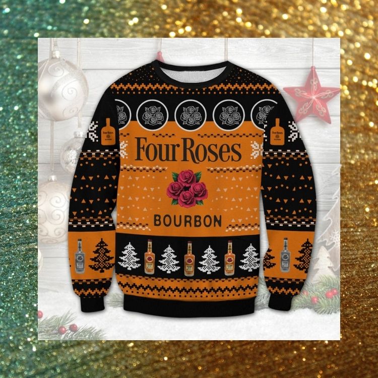 BEST Four Roses Bourbon Whiskey ugly Christmas sweater 2