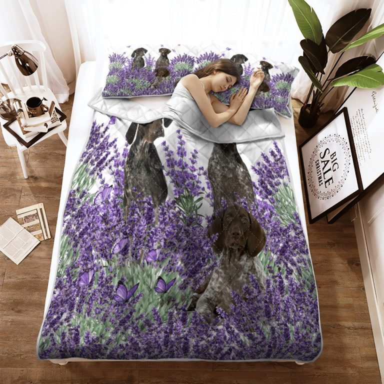 LIMITED German Shorthaired Pointer lavender Quilt bedding set 10