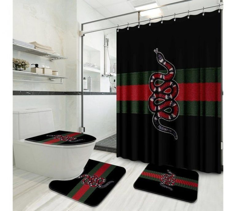 LIMITED Gucci Snake bathroom shower curtain set 9