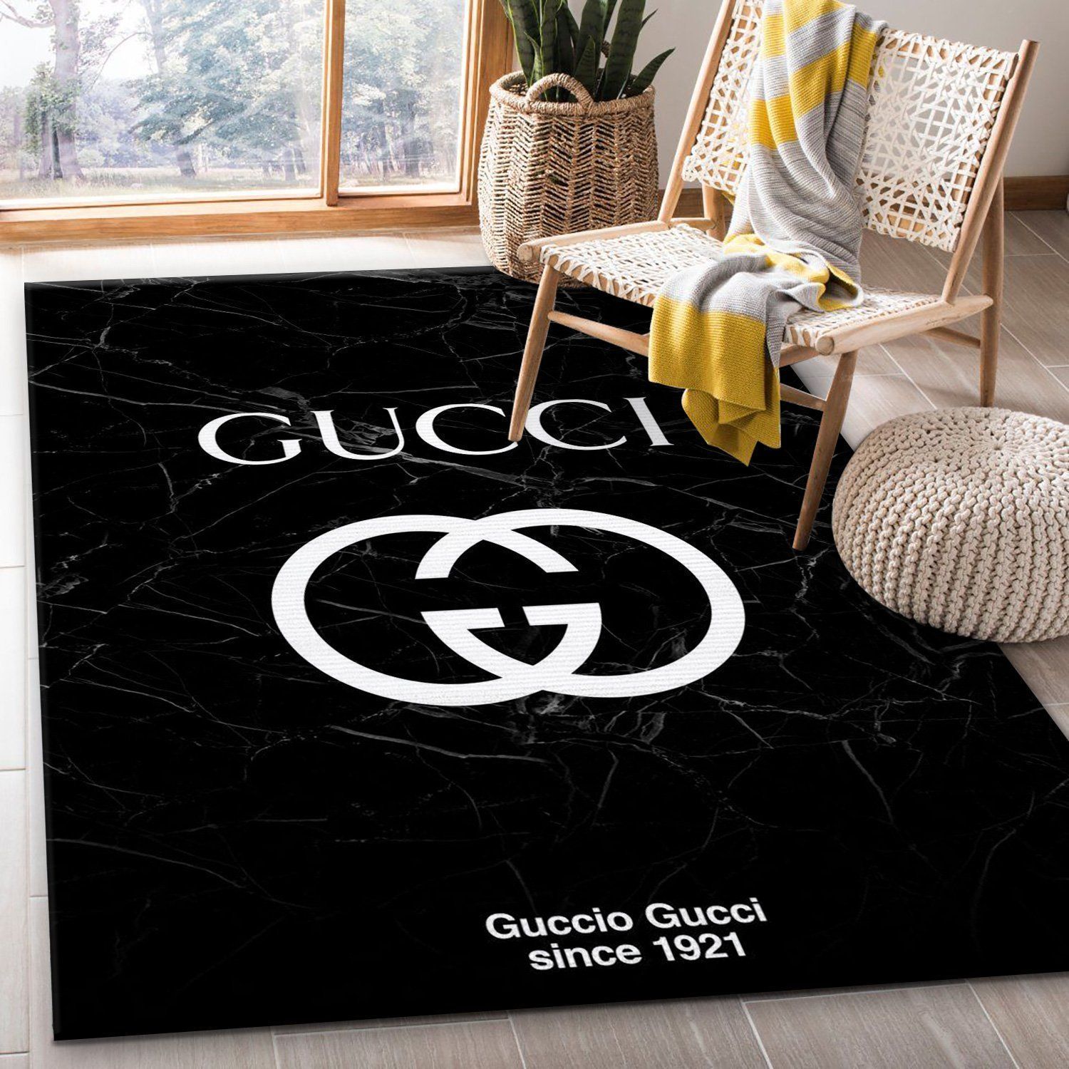 Guccio Gucci since 1921 Black Marmo rug 5
