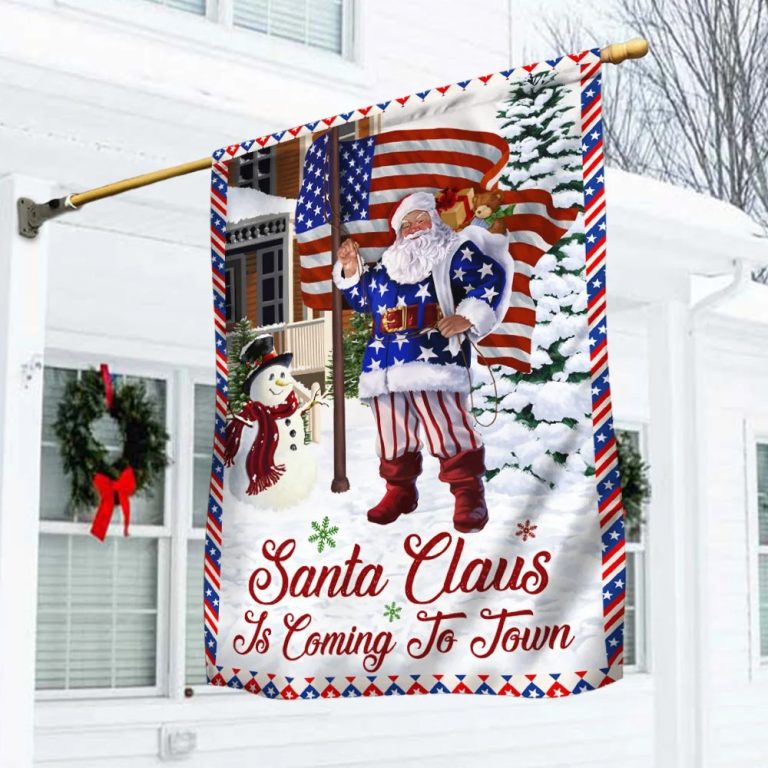 HOT Santa Claus Is Coming To Town Christmas Flag 12