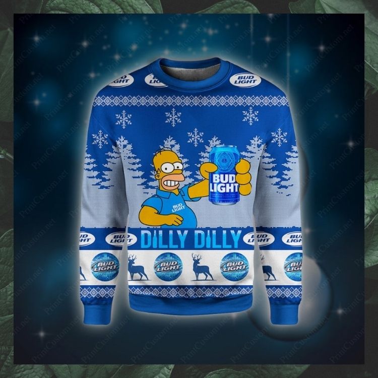 HOT Homer Simpson Bud Light Dilly Dilly Knitted Sweater 8