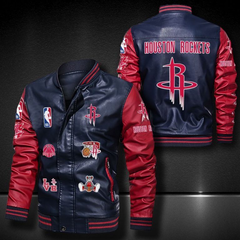 Houston Rockets bomber leather jacket 15