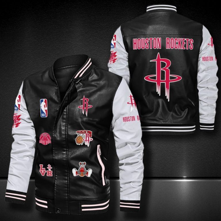 Houston Rockets bomber leather jacket 14