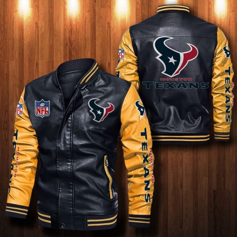 Houston Texans bomber leather jacket 10