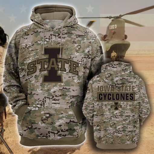 Iowa State Cyclones camo camouflage style veterans hoodie