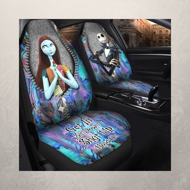 NEW Nightmare Jack Skellington and Sally get in sit down shut up car seat covers 6