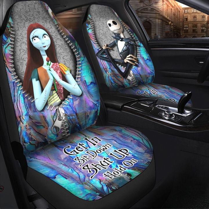 NEW Nightmare Jack Skellington and Sally get in sit down shut up car seat covers 7
